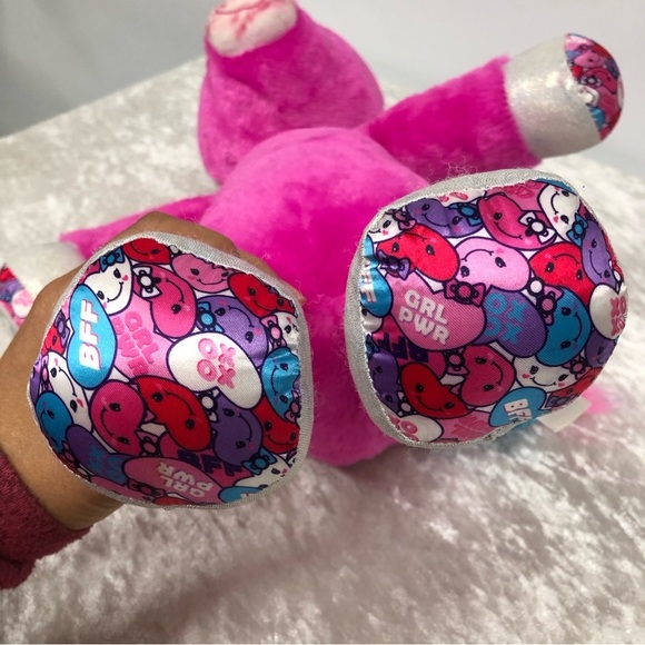 Build A Bear Candy Hearts Unicorn 17 Inch Hot Pink Silver Sparkle Stuffed Animal - Picture 3 of 11